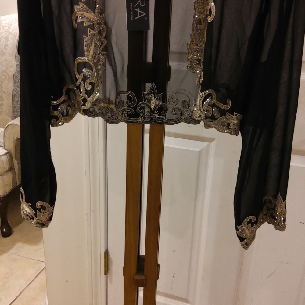 JKARA black sheer top/blouse - Picture 6 of 15